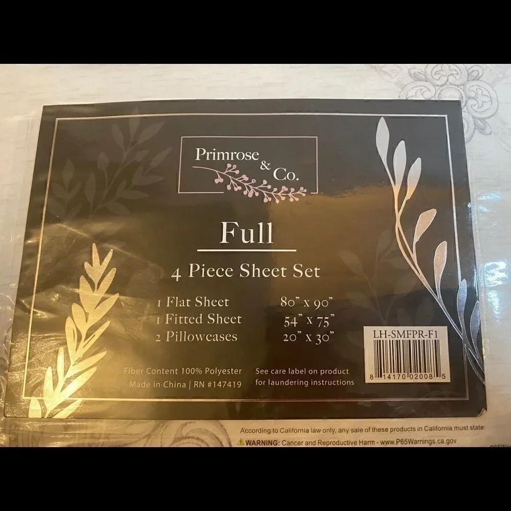💥Primrose & Co.4 Piece floral sheet Set Full